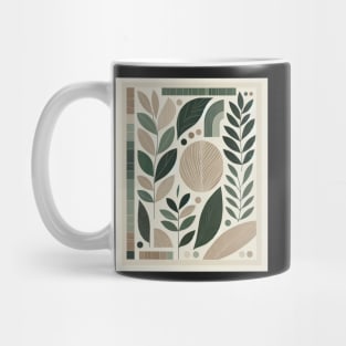 Botanical Mosaic: Harmony in Leaves and Lines Mug